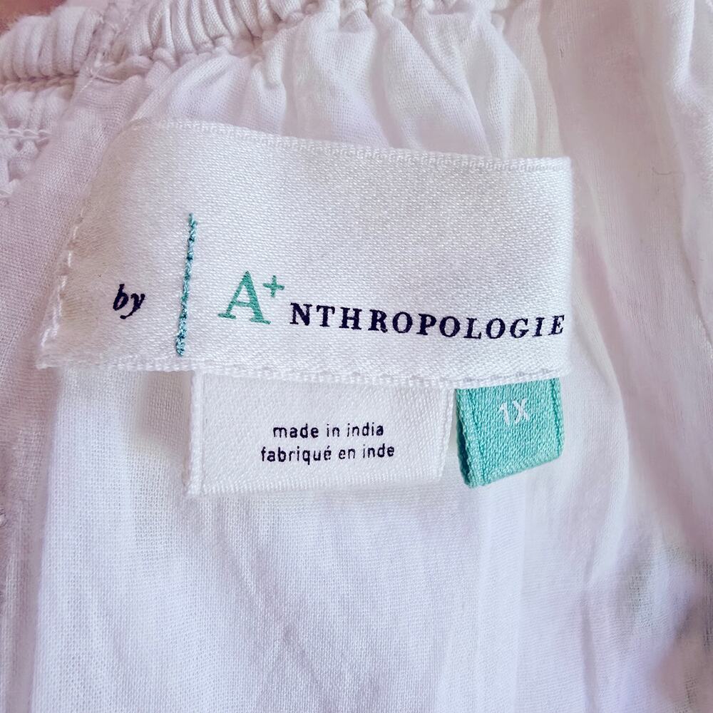 Anthropologie Embroidered Off-The-Shoulder Maxi Dress White Women's Size 1X - Picture 8 of 9